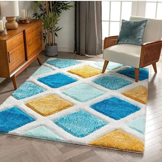 Terqouise Box Shaggy Carpet & Rug