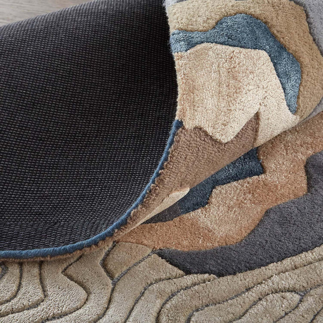 Abstract River Flow Hand-Tufted Silk Carpet