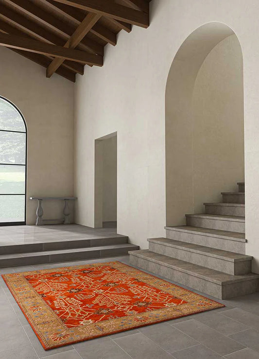 Royal Vermilion Heritage Hand-Tufted Wool Rug