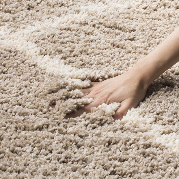 Carpet for Living, Beige ivory 2-inch Thick Carpet, Home Decor Shaggy Carpet