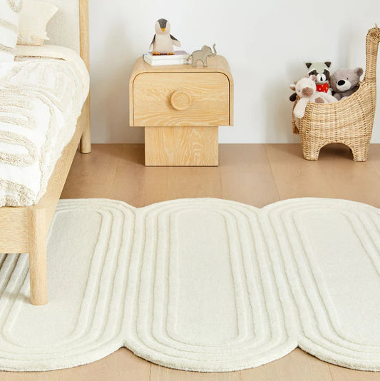 “Ethereal Loops – Contemporary Wool Statement Rug”