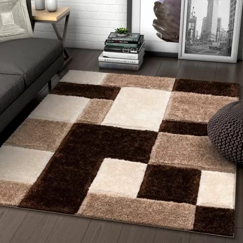 Carpet for Living, Brown L box 2-inch Thick Carpet, Home Decor Shaggy Carpet