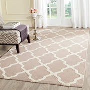 Beige and ivory hand tufted woollen carpet for living room and hall