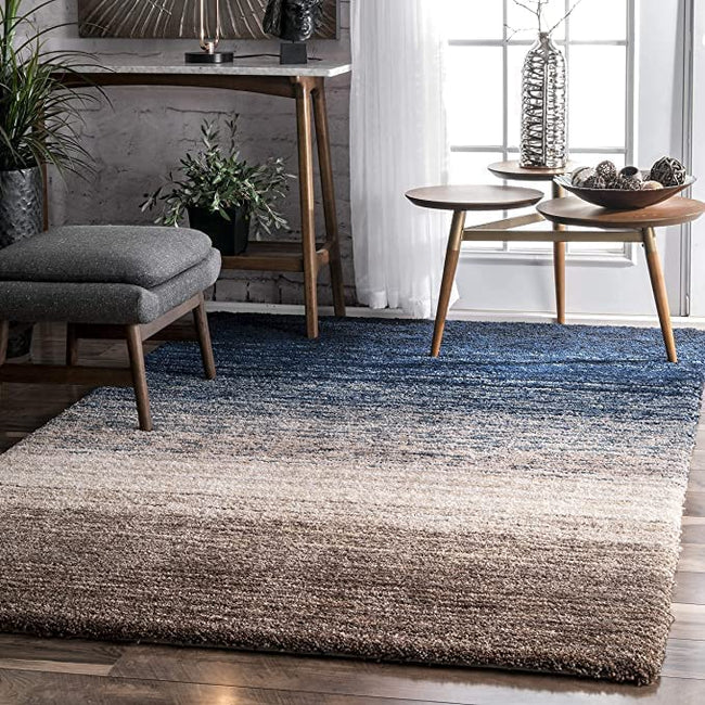 Carpet for Living, Blue mixture 2-inch Thick Carpet, Home Decor Shaggy Carpet