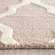 Beige and ivory hand tufted woollen carpet for living room and hall