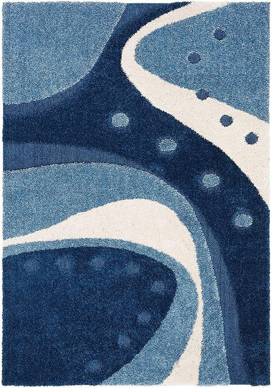 Carpet for Living, Teal Blue ivory 2-inch Thick Carpet, Home Decor Shaggy Carpet