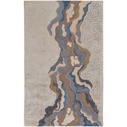 Abstract River Flow Hand-Tufted Silk Carpet
