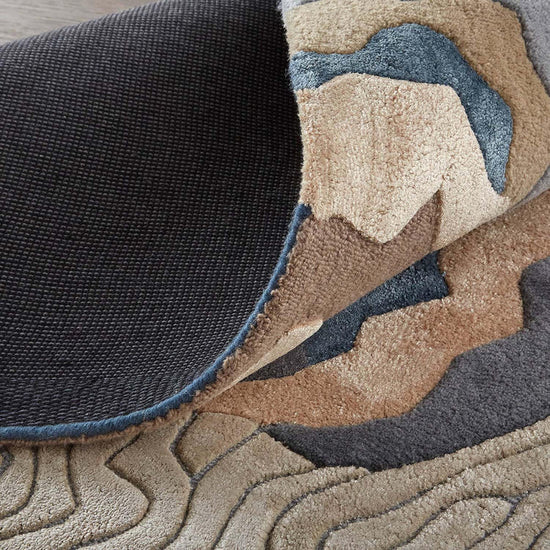 Abstract River Flow Hand-Tufted Silk Carpet