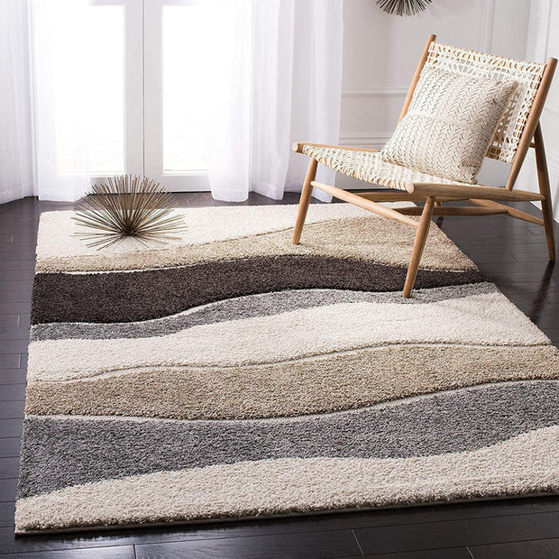Carpet for Living, Beige ivory 2-inch Thick Carpet, Home Decor Shaggy Carpet