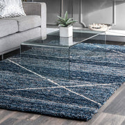 Carpet for Living, Teal Blue ivory mixture 2-inch Thick Carpet, Home Decor Shaggy Carpet