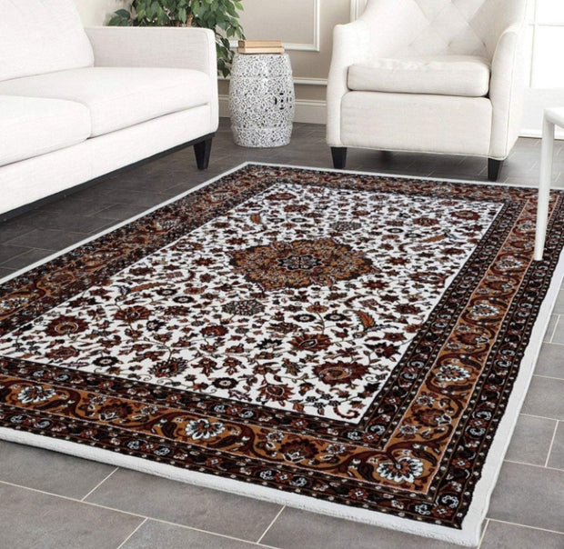 Kashmiri Silk Traditional Design Rectangular Carpet for Your Living Room and Bedroom and for Hall
