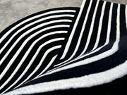 Black & White Geometric Hand-Tufted Wool Rug"