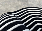 Black & White Geometric Hand-Tufted Wool Rug"