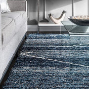 Carpet for Living, Teal Blue ivory mixture 2-inch Thick Carpet, Home Decor Shaggy Carpet