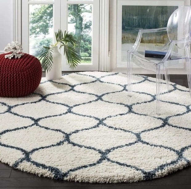 Carpet for Living, Ivory blue 2-inch Thick Carpet, Home Decor Shaggy Carpet