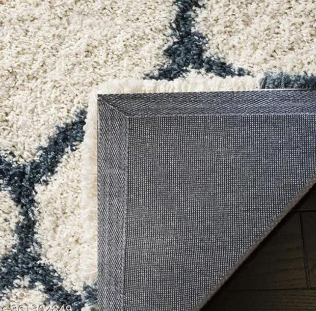 Carpet for Living, Ivory blue 2-inch Thick Carpet, Home Decor Shaggy Carpet