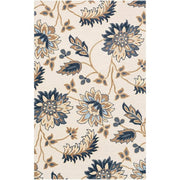 Blue & Beige Floral Hand Tufted Wool Carpet
