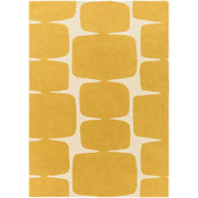 Yellow & White Geometric Hand Tufted Wool