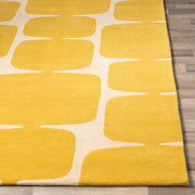 Yellow & White Geometric Hand Tufted Wool