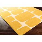 Yellow & White Geometric Hand Tufted Wool