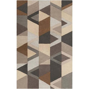 Modern Geometric Design Hand Tufted Wool Carpet in Neutral Tones