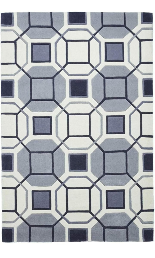 Geometric Pattern Hand Tufted Wool Carpet