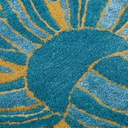 Hand-Tufted Wool Rug with Artistic Leaf Pattern"