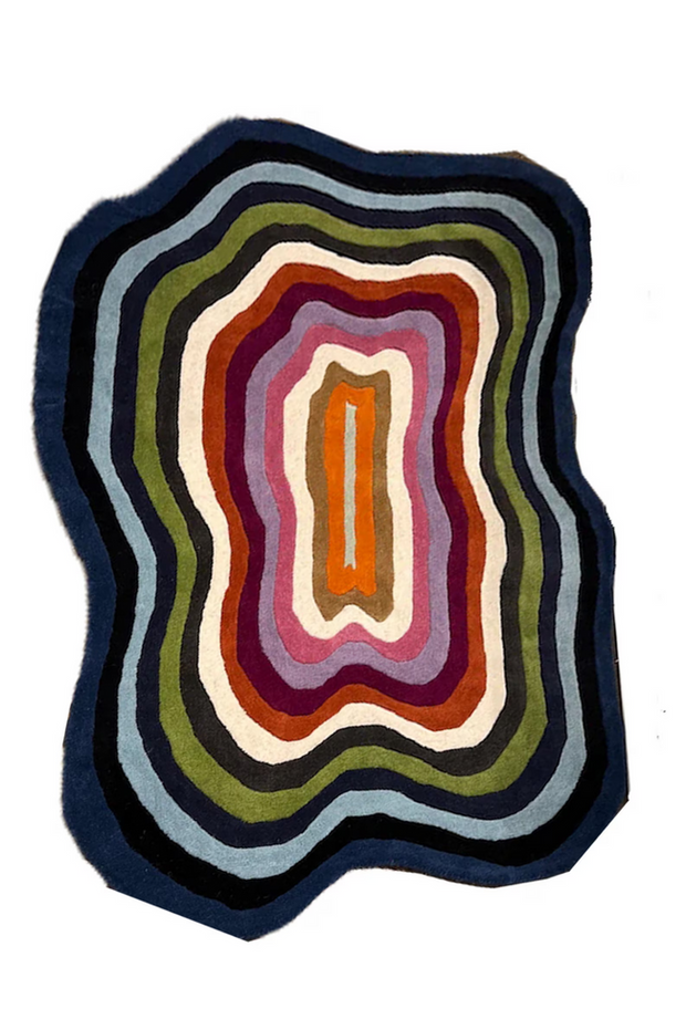 Flow Handmade Irregular Shape Carpet – Modern Organic Abstract Rug for Living Room & Bedroom