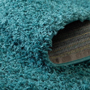 Turqoise Solid Round Shaggy Rug – Ultra Soft Modern Carpet.